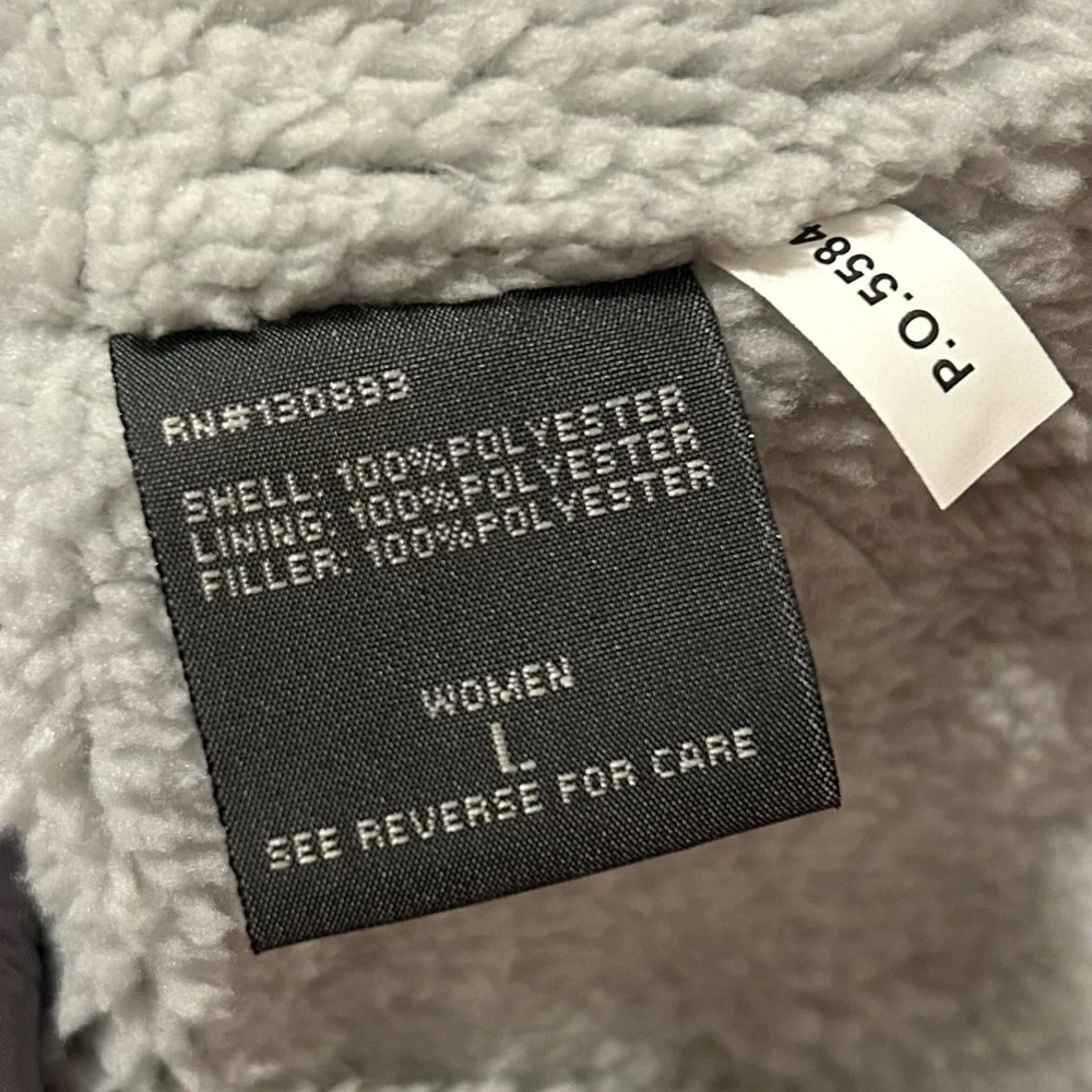 NEW BALANCE Metallic Quilted Sherpa Lined Puffer Coat L